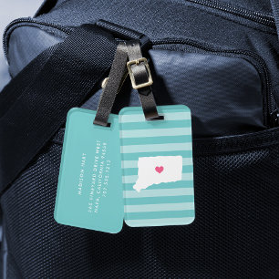 Connecticut Heart   Home State Luggage Tag