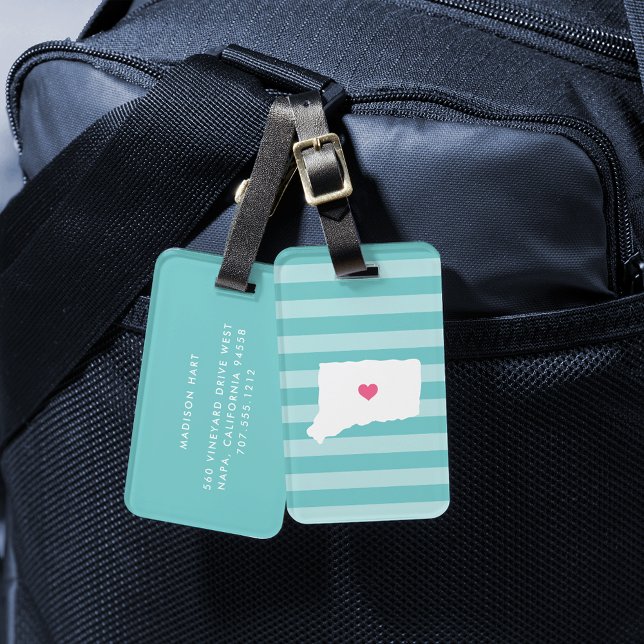 Connecticut Heart | Home State Luggage Tag (Creator Uploaded)
