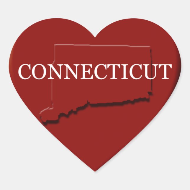 Connecticut Heart Map Sticker (Front)