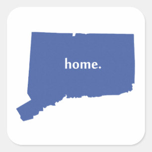 Connecticut Home blue Square Sticker