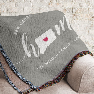 Connecticut Home State Personalised Throw Blanket