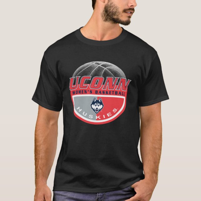 Connecticut Huskies Women s Basketball Dunk Navy T-Shirt (Front)