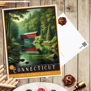 Connecticut Hyper-Realistic State Postcard