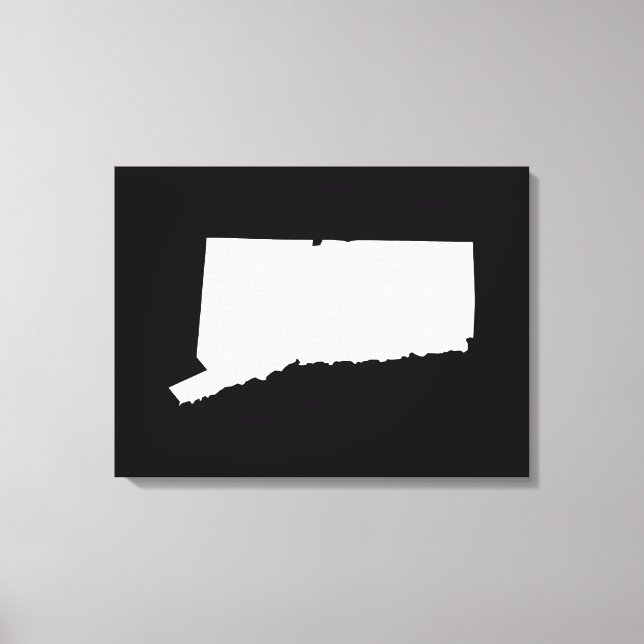 Connecticut in White and Black Canvas Print (Front)