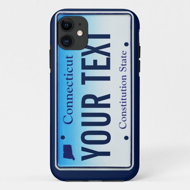 connecticut license plate cell phone case (Back)