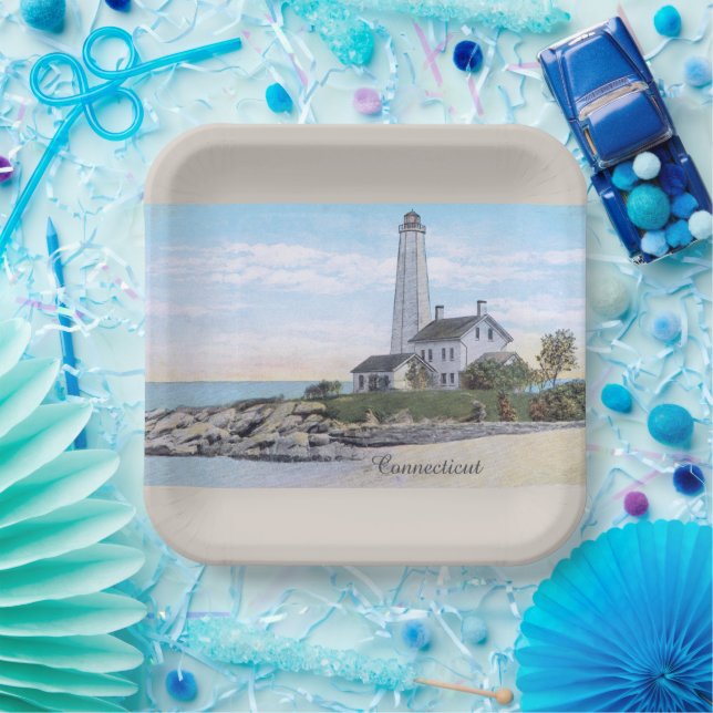 Connecticut Lighthouse  Paper Plate (Party)