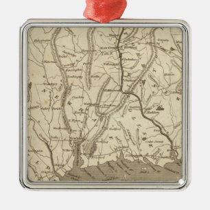 Connecticut Map by Arrowsmith Metal Tree Decoration