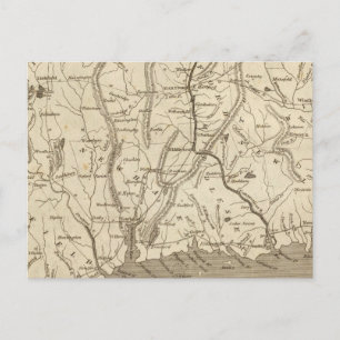 Connecticut Map by Arrowsmith Postcard