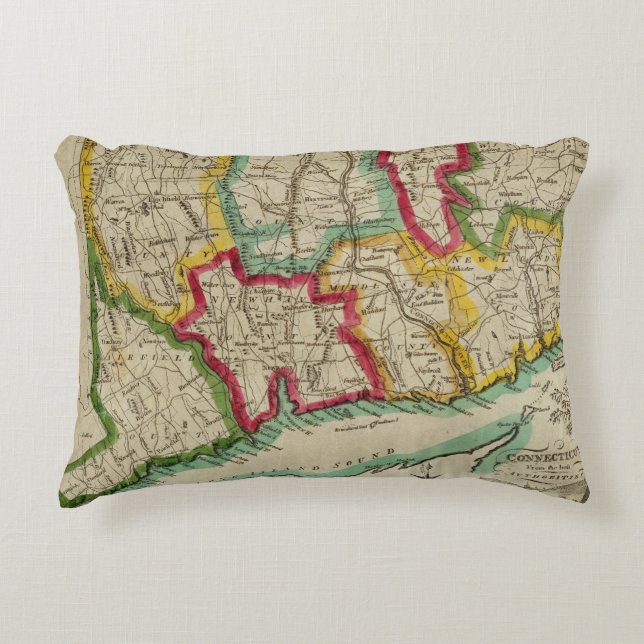 Connecticut Map Decorative Cushion (Front)