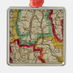 Connecticut Map Metal Tree Decoration