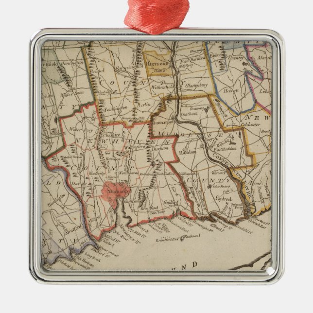 Connecticut Metal Tree Decoration (Front)