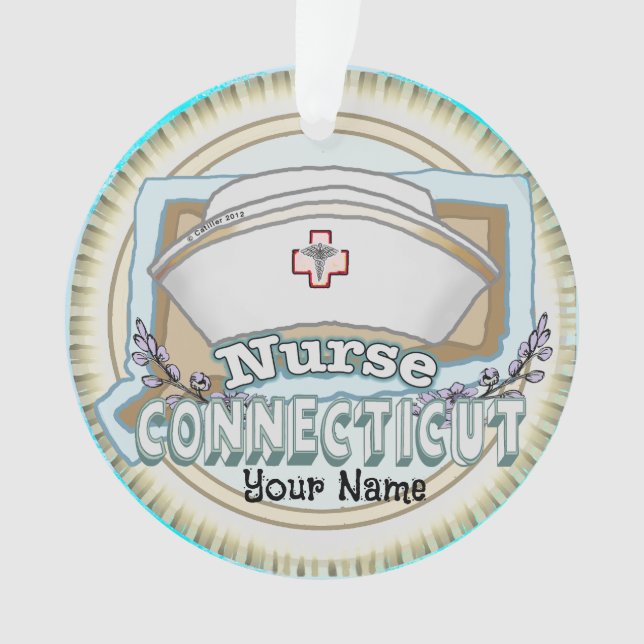 Connecticut Nurse Ornament (Front)