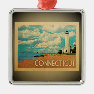 Connecticut Ornament Vintage Travel