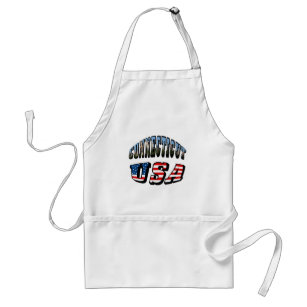 Connecticut Picture and USA Flag Text Standard Apron