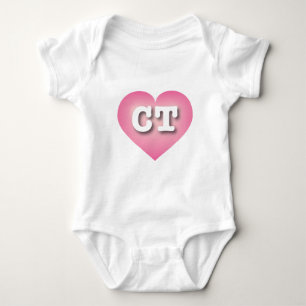 Connecticut Pink Fade Heart - I love CT Baby Bodysuit