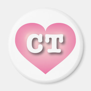 Connecticut Pink Fade Heart - I love CT Magnet