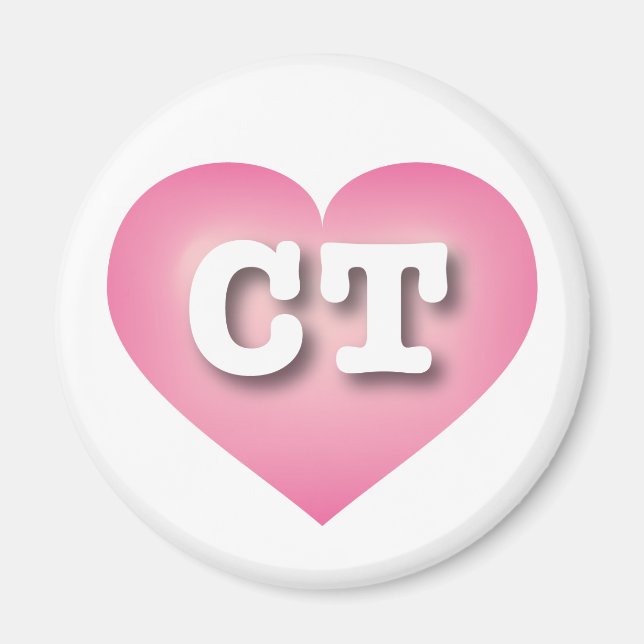 Connecticut Pink Fade Heart - I love CT Magnet (Front)