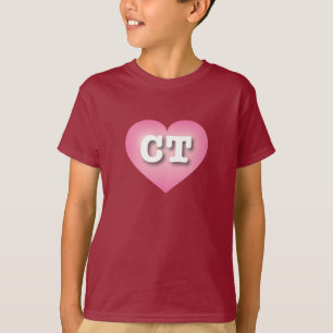 Connecticut Pink Fade Heart - I love CT T-Shirt