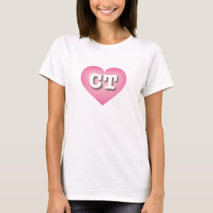 Connecticut Pink Fade Heart - I love CT T-Shirt