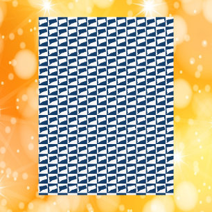 Connecticut Pop Art Pattern Blue White Postcard