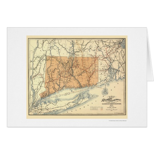 Connecticut Railroad Map 1893 (Front Horizontal)