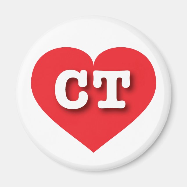 Connecticut Red Heart - I love CT Magnet (Front)