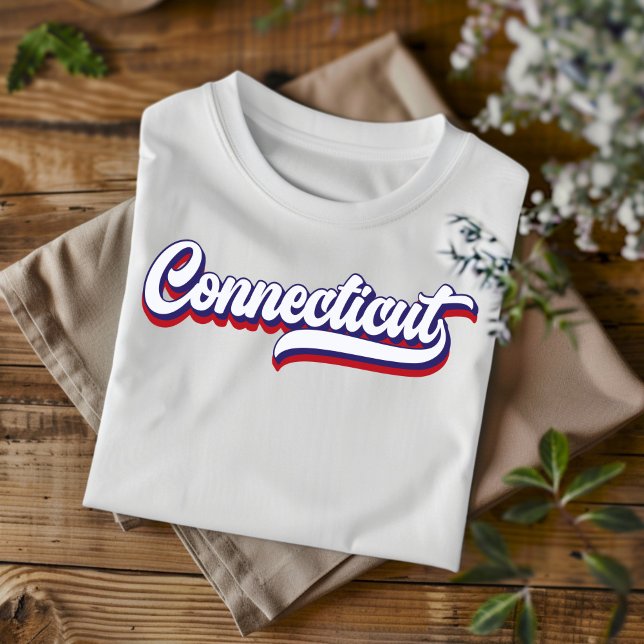 Connecticut Red White and Blue Vintage T-Shirt (Creator Uploaded)