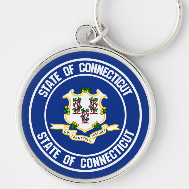 Connecticut Round Emblem Key Ring (Front)