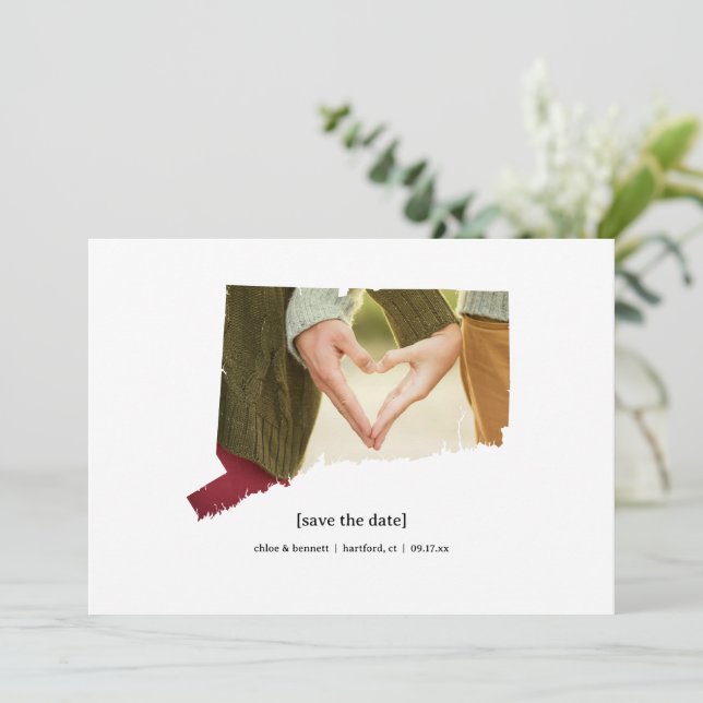 Connecticut Save the Date Photo Card (Standing Front)