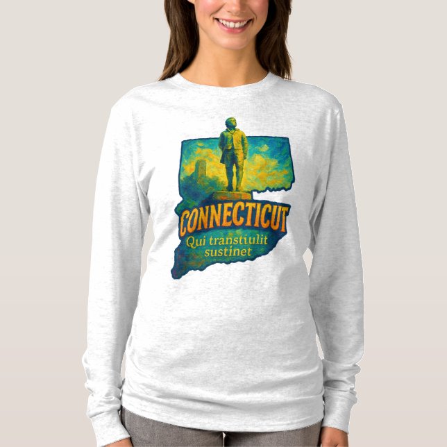 Connecticut State Artistic T-Shirt – Oil Paint... (Front)