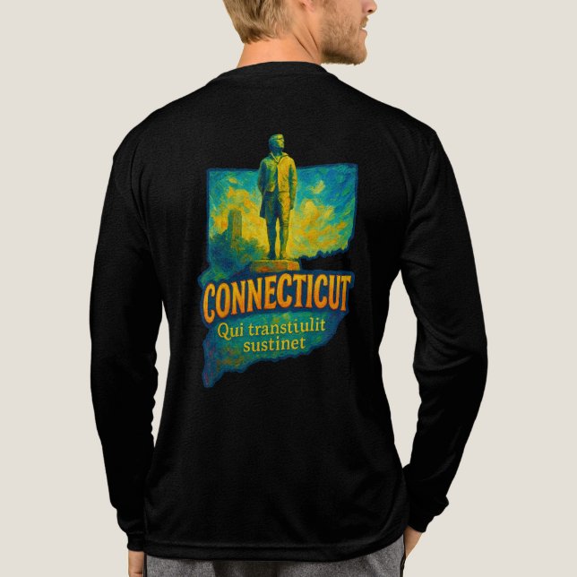 Connecticut State Artistic T-Shirt – Oil Paint... Tri-Blend Shirt (Back)