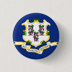 Connecticut State Flag 3 Cm Round Badge