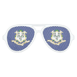 Connecticut State Flag Aviator Sunglasses