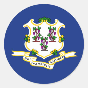 Connecticut State Flag Classic Round Sticker