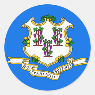 Connecticut State Flag Classic Round Sticker