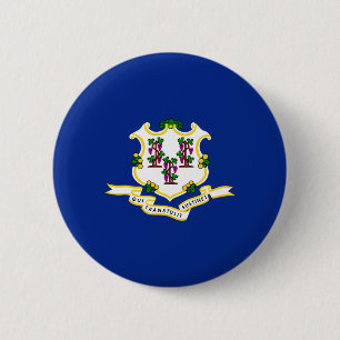 Connecticut State Flag Design 6 Cm Round Badge