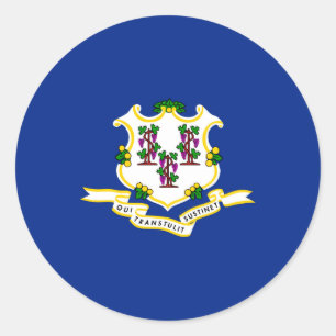 Connecticut State Flag Design Classic Round Sticker