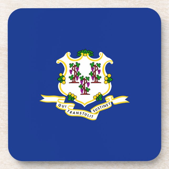 Connecticut State Flag Design Coaster (Front)