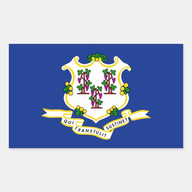 Connecticut State Flag Design Rectangular Sticker (Front)