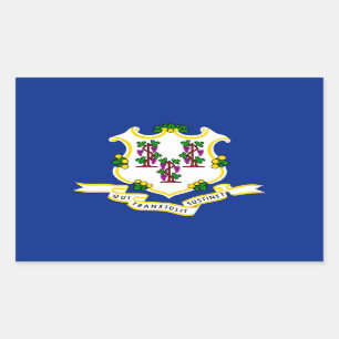 Connecticut State Flag Design Rectangular Sticker