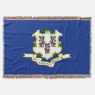 Connecticut State Flag Design Throw Blanket