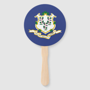 Connecticut State Flag Hand Fan