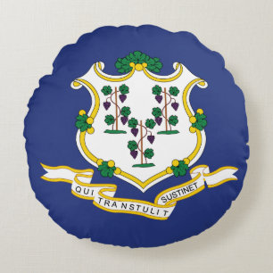 Connecticut State Flag Round Cushion