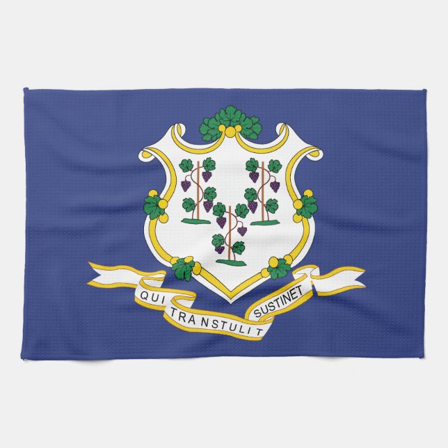 Connecticut State Flag Tea Towel (Horizontal)