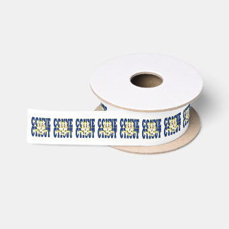 Connecticut state flag typography design satin ribbon