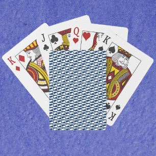 Connecticut State Grid Pattern Blue White Playing Cards