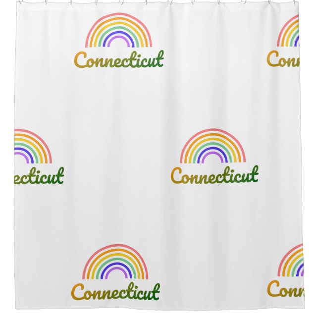 Connecticut - State - Hartford Colourful Rainbow Shower Curtain (Front)