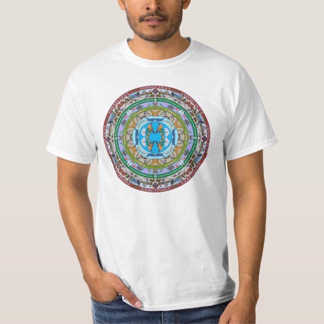Connecticut State Mandala T Shirt (Front)