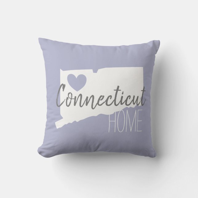 Connecticut state map love home cushion (Front)