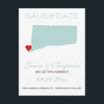 Connecticut State Map Save the Date Announcement Postcard<br><div class="desc">Gorgeous and elegant design printed Connecticut State Map Save The Date Postcards that can be customised with your text. Check out the Graphic Art Design store for other products that match this design!</div>